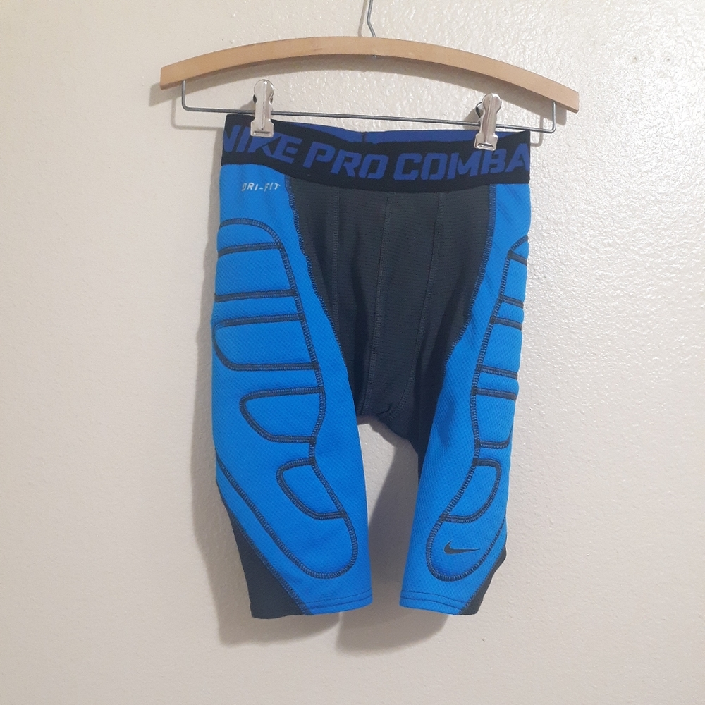 Nike Pro Combat Boy’s Sz S Dri Fit Blue/Gray Baseb